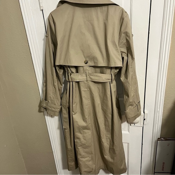 Banana Republic Factory Solid Classic Twill Trench Coat Sanded Khaki Large A2 - Picture 5 of 9